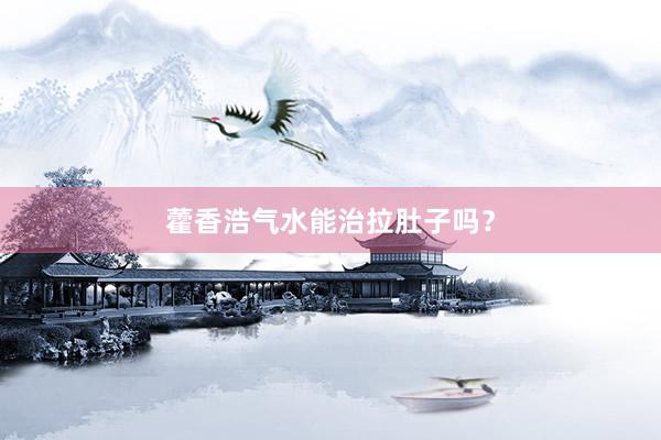 藿香浩气水能治拉肚子吗？